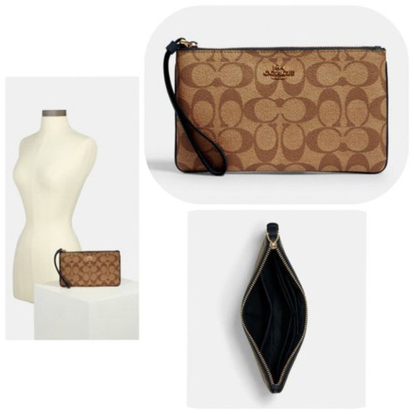 Coach Handbags - Coach Large Wristlet In Signature canvas